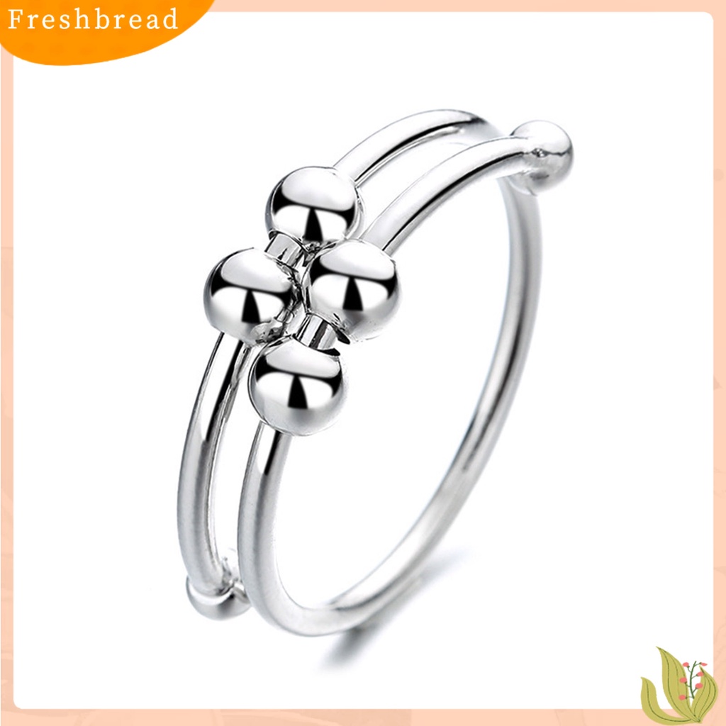 &lt; Freshbread &gt; Cincin Fashion Paduan Ringan Manik Geometris Dekorasi Cincin Terbuka Untuk Kehidupan Sehari-Hari