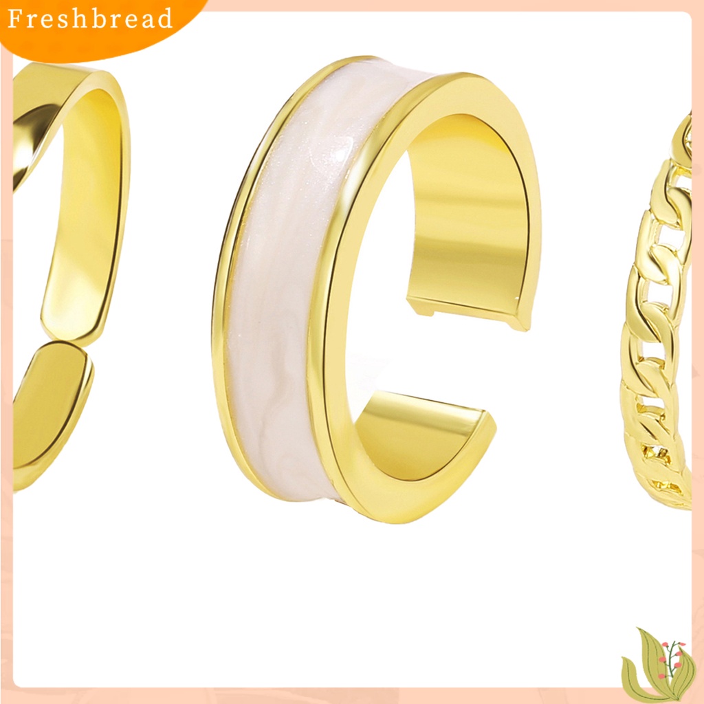 &lt; Freshbread &gt; 3Pcs/Set Cincin Jari Cincin Wanita Halus Terbuka Menawan Mengkilap Dapat Disesuaikan Untuk Pacaran