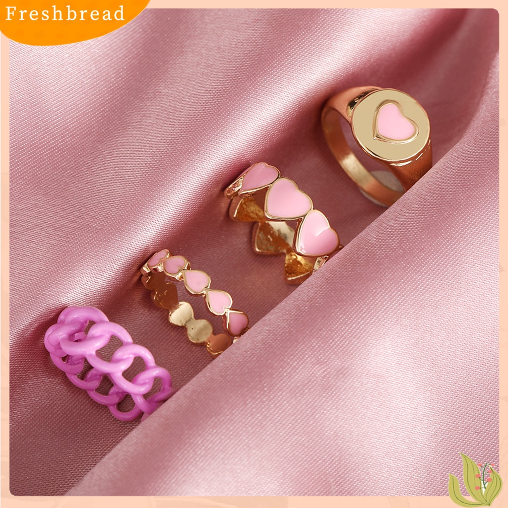 &lt; Freshbread &gt; 1set Cincin Buku Jari Hati Dapat Ditumpuk Wanita Indah Semua Pertandingan Cincin Jari Untuk Pesta