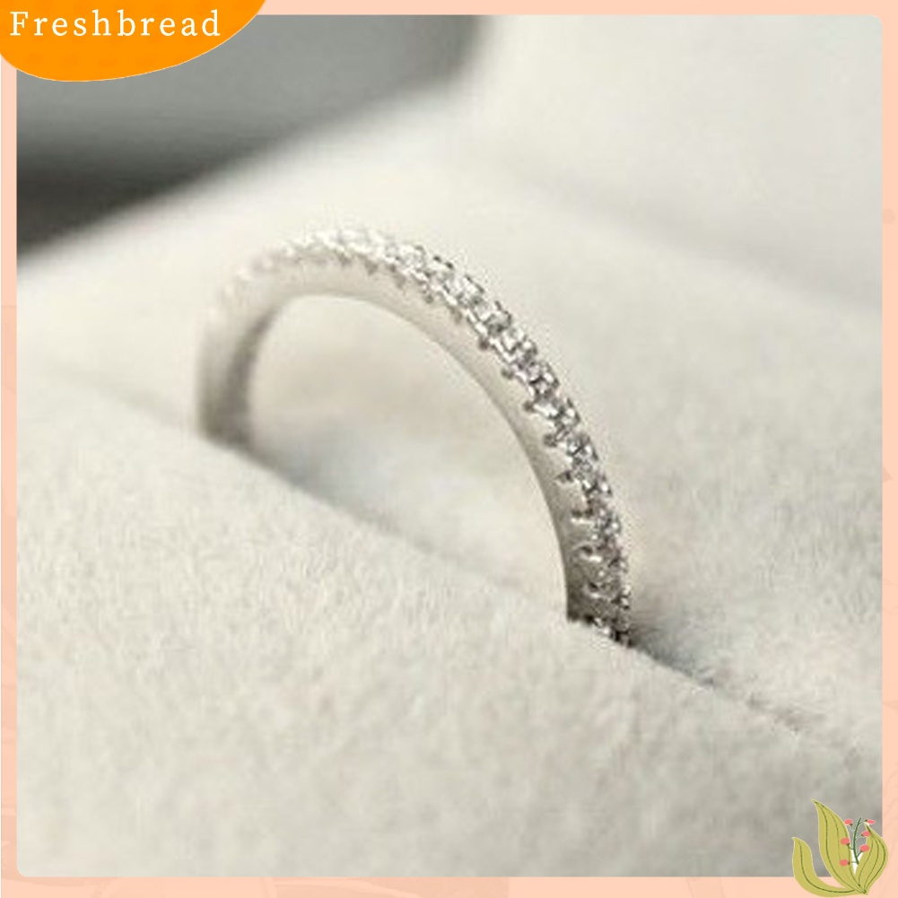 &lt; Freshbread &gt; Fashion Wanita925 Sterling Perak Berlian Imitasi Pernikahan Pertunangan Cincin Perhiasan