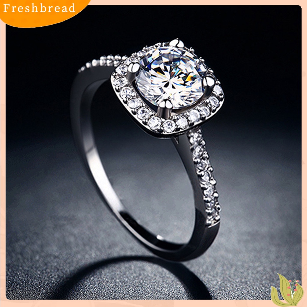 &lt; Freshbread &gt; Ring Cincin Kawin Ringan Lapis Emas Putih Bahan Alloy Lapis Emas Putih Untuk Pesta