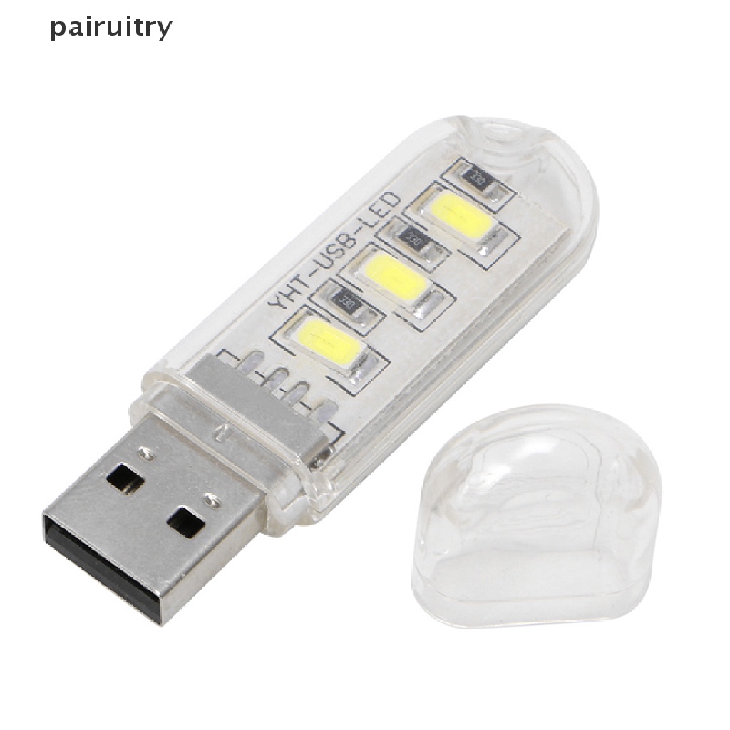 Prt Lampu Tidur LED Mini Portabel Peralatan Camping Daya USB 3lampu LED Chips Lamp PRT