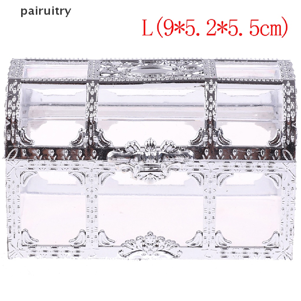 Prt 1PC Portable Candy Hollow Gold Silver Treasure Chest Case Organizer Kotak Penyimpanan PRT