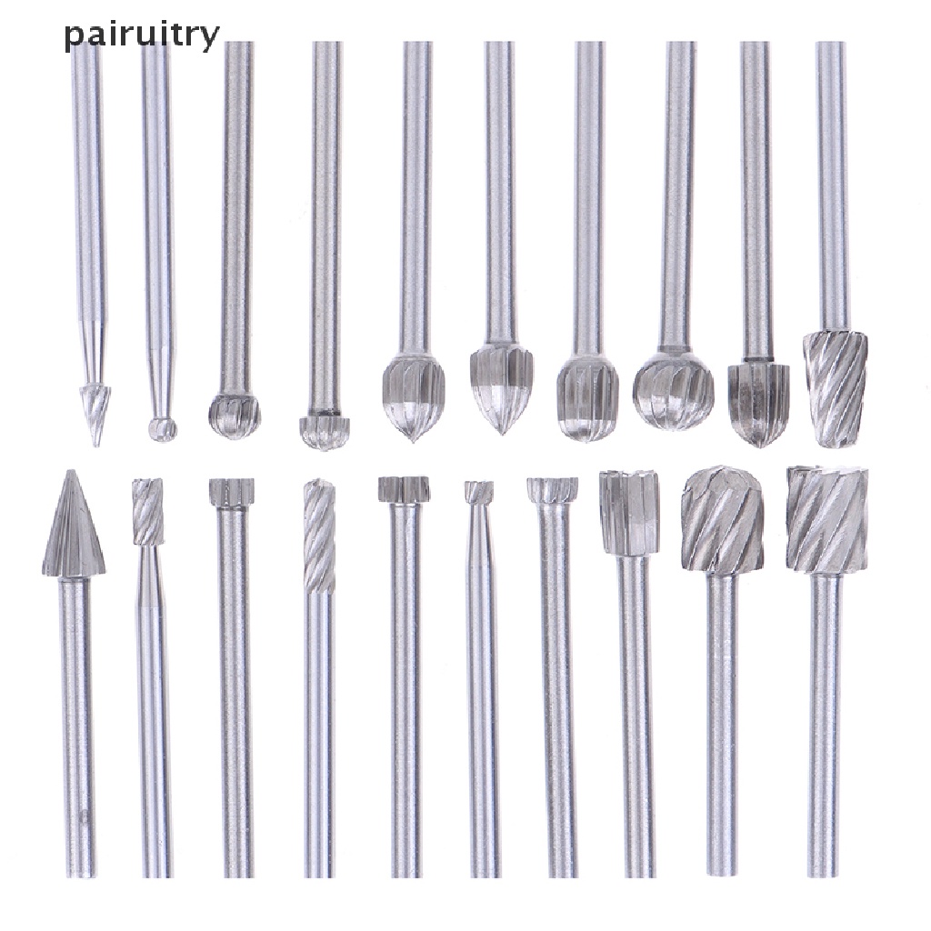 Prt 20pcs Tungsten Carbide Rotary Point Burr Die Grinder Shank Set 3 * 40mm PRT