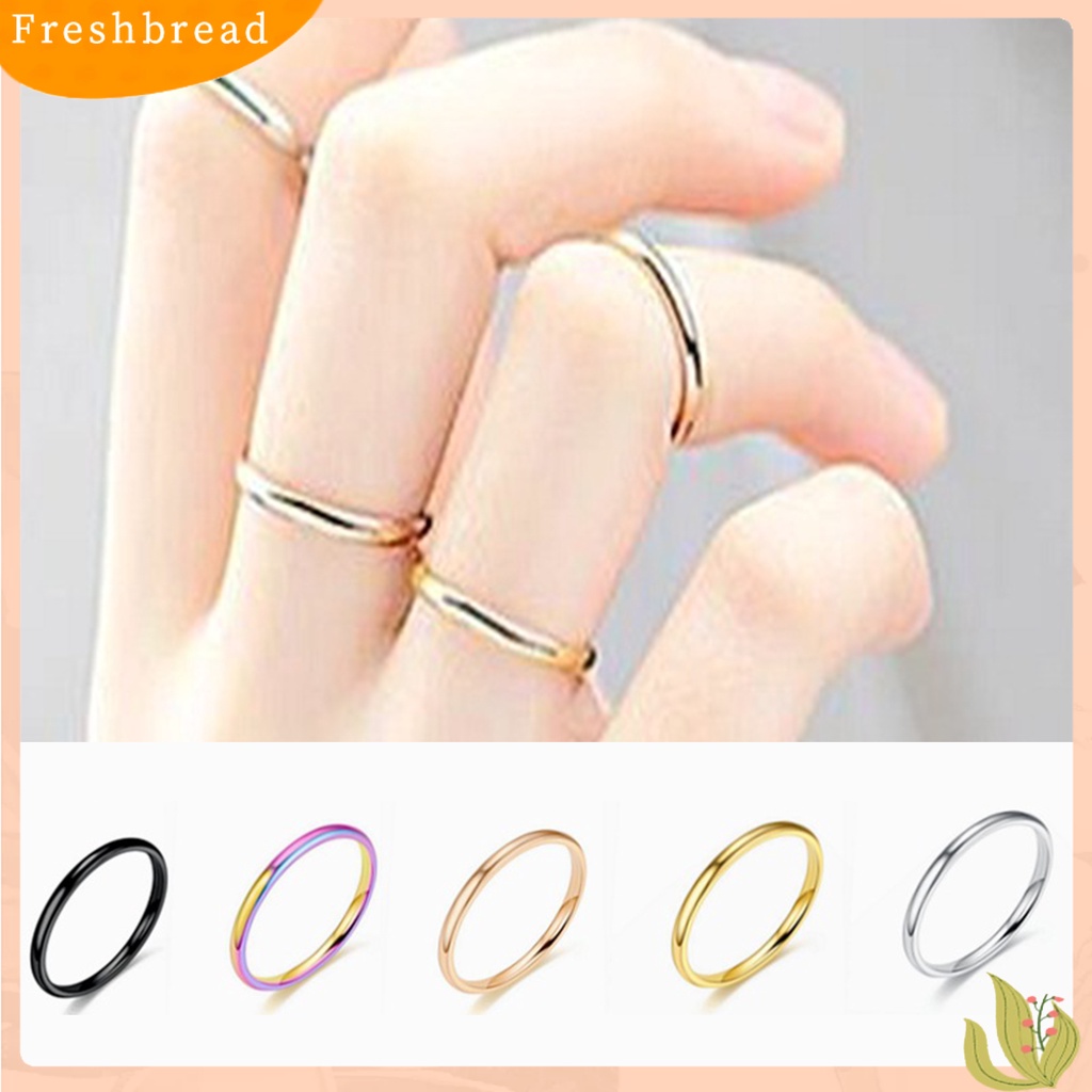 &lt; Freshbread &gt; Cincin Jari Elegan Permukaan Halus Gaya Simple Minimalis Cincin Susun Tipis Untuk Ulang Tahun