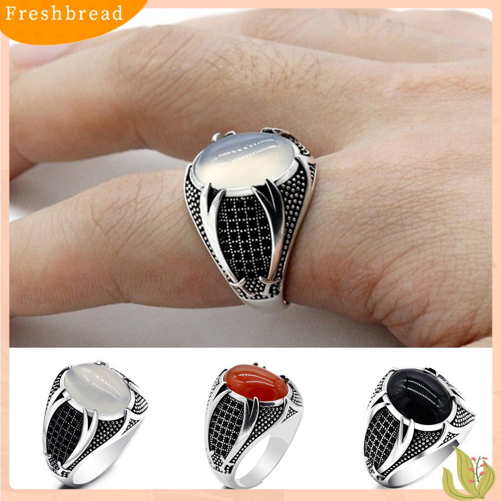 &lt; Freshbread &gt; Pria Cincin Retro Berlian Imitasi Hias Alloy Pria Vintage Pedang Ganda Jari Cincin Perhiasan Untuk Pesta