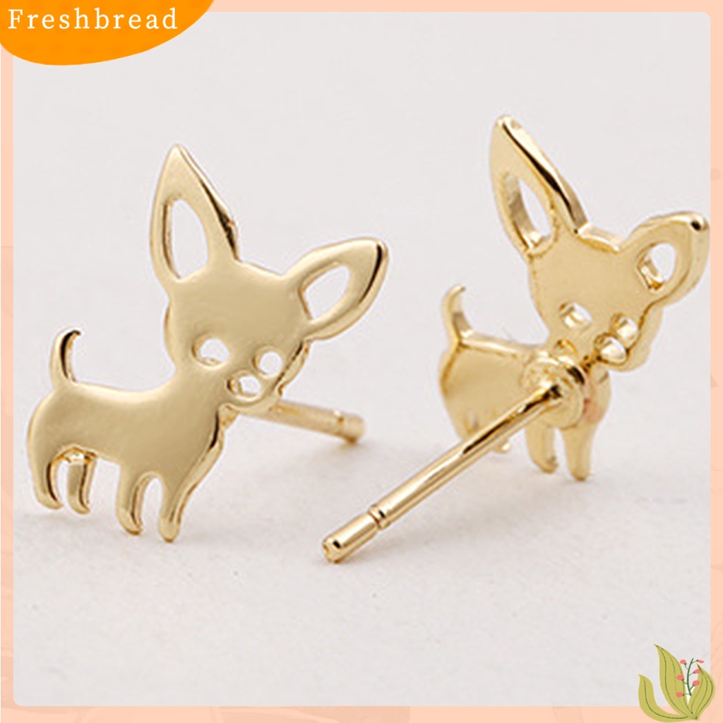 &lt; Freshbread &gt; 1pasang Anting Tusuk Kreatif Hollow-out Stainless Steel Gaya Korea Anting Wanita Lucu Untuk Kehidupan Sehari-Hari