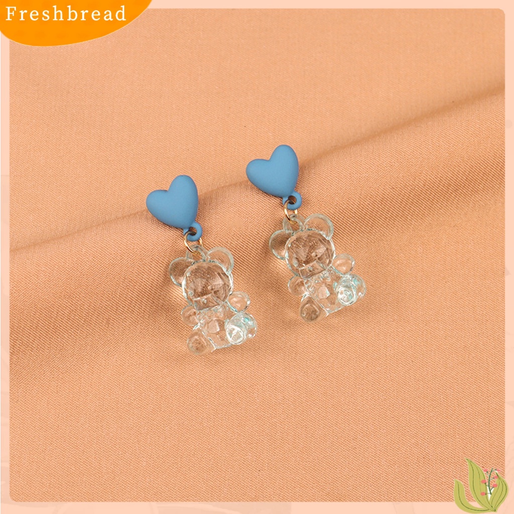 &lt; Freshbread &gt; 1pasang Anting Drop Bentuk Beruang Chic Nyaman Kartun Beruang Manis Anting Untuk Hadiah