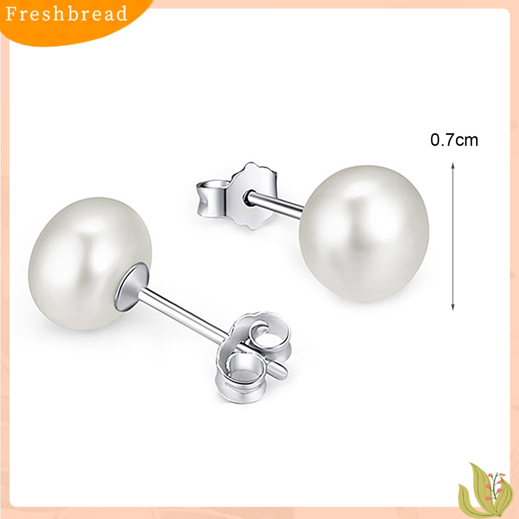 &lt; Freshbread &gt; Ear Studs Desain Klasik Tahan Lama Perak Disepuh Alloy Fashion Wanita Faux Pearl Ear Studs Untuk Hadiah