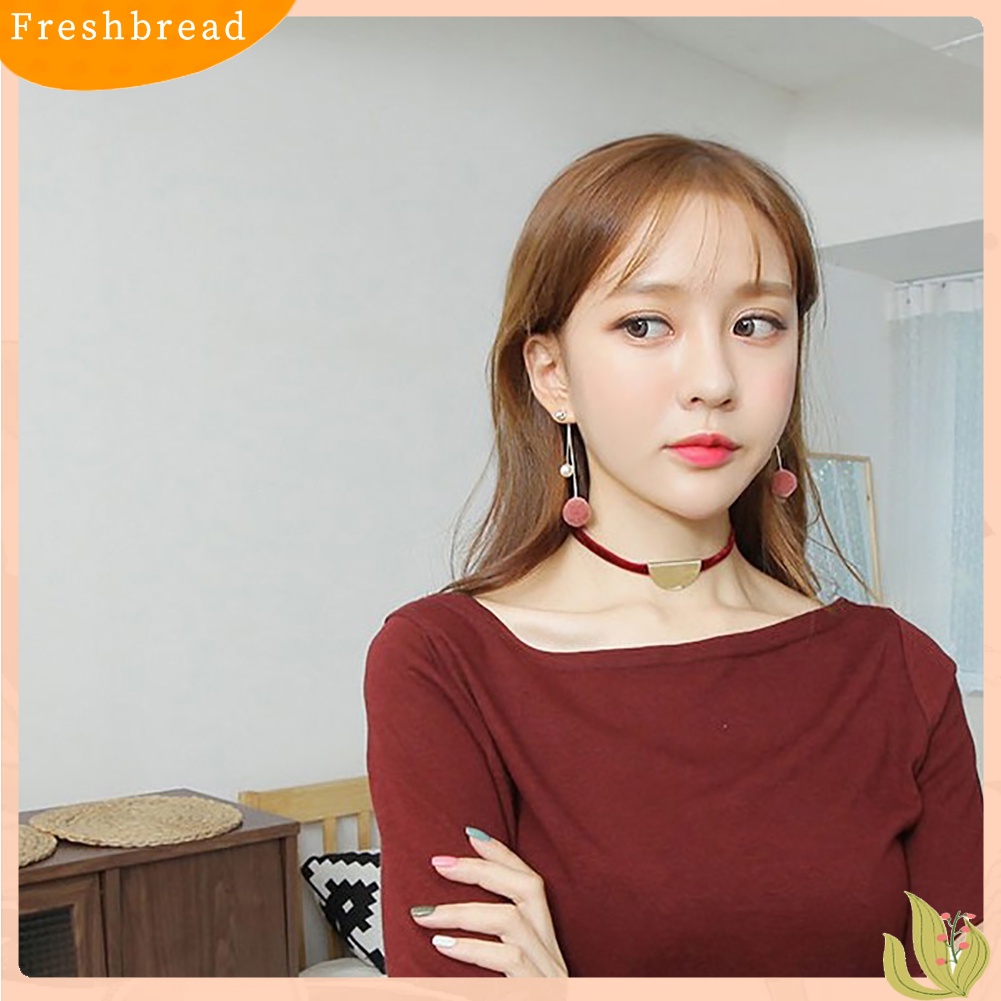 &lt; Freshbread &gt; Fashion Mutiara Imitasi Bola Mewah Rantai Panjang Menjuntai Anting Wanita Hadiah Perhiasan