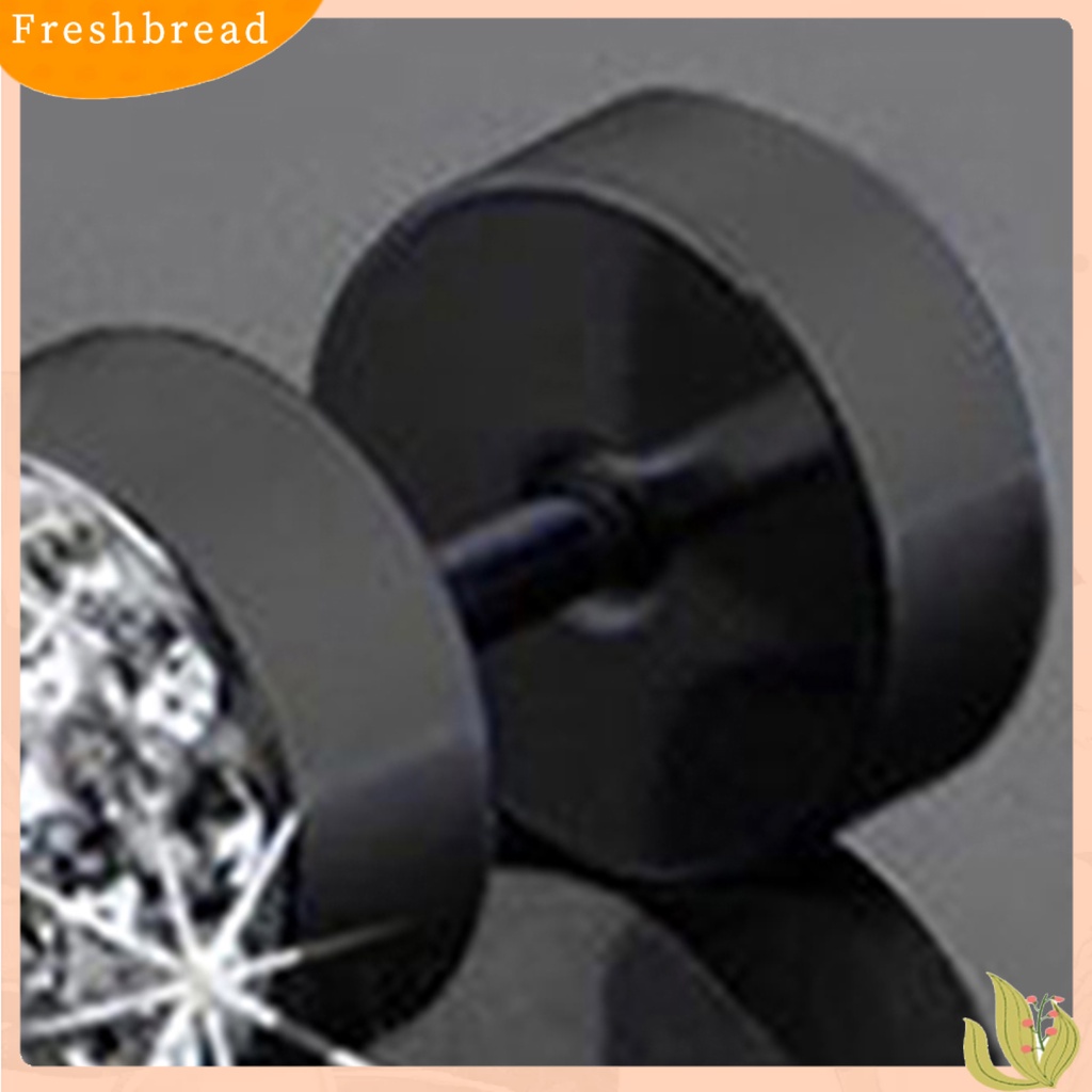 &lt; Freshbread &gt; Ear Studs Rhinestone Decor Anti-Korosi Giwang Telinga Barbel Pria Stainless steel Untuk Pesta