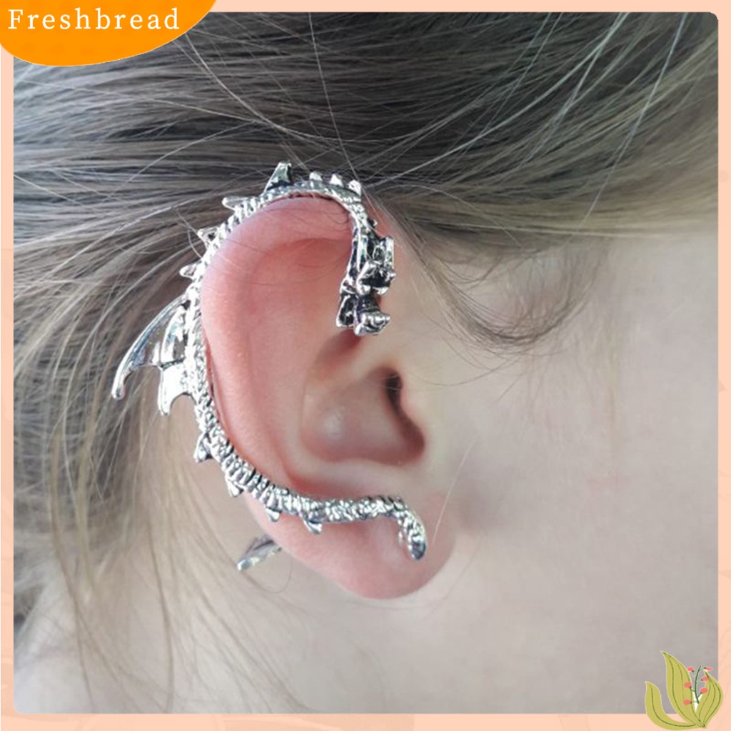 < Freshbread > 1Pc Anting Lilit Telinga Punk Retro Gaya Bahan Alloy Bentuk Naga