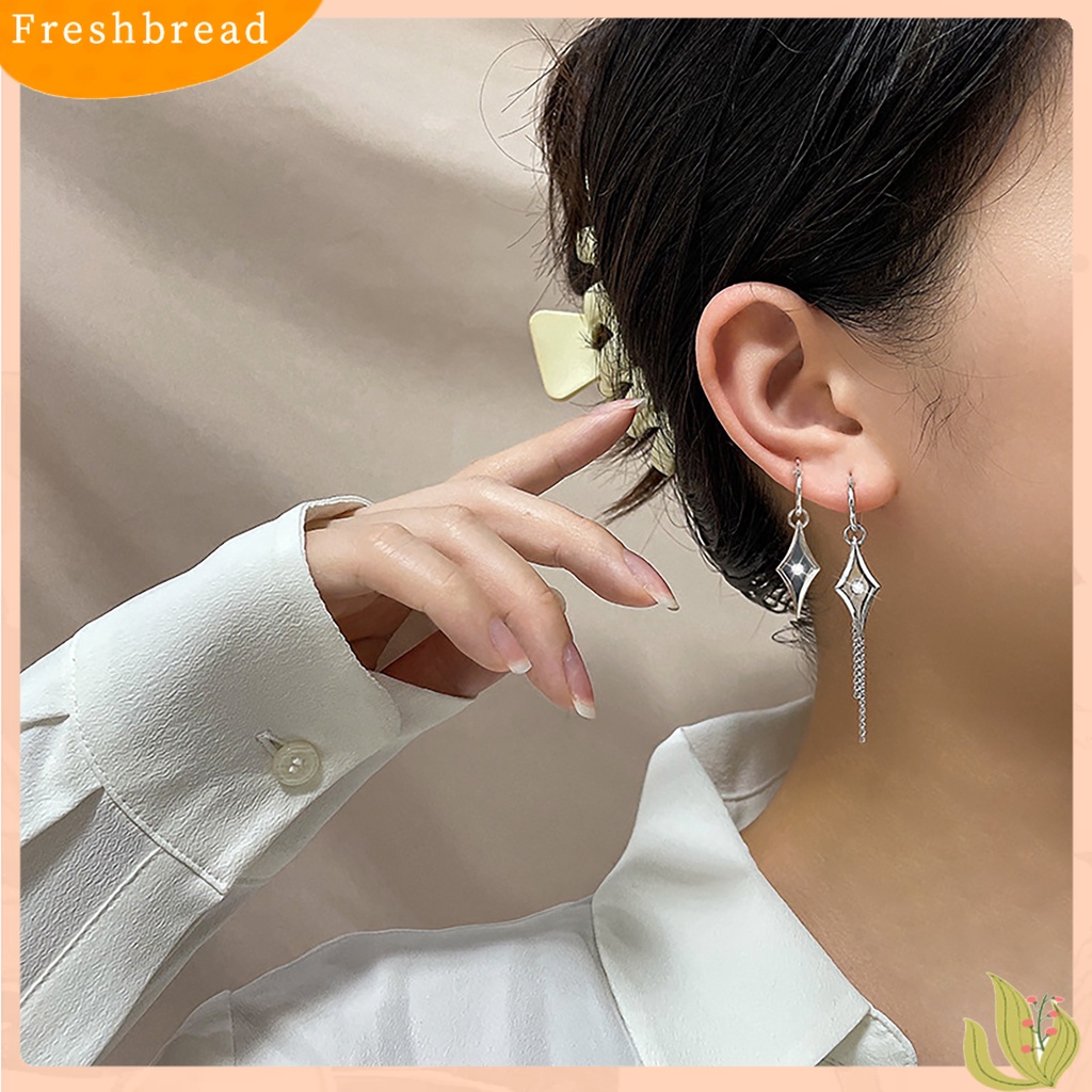 &lt; Freshbread &gt; 1Pc Wanita Anting Bintang Geometris Mengkilap Berkilau Telinga Gesper Rumbai Perhiasan Berlian Imitasi Bersinar Anting-Anting Untuk Pakaian Sehari-Hari Pesta Pernikahan Perjamuan