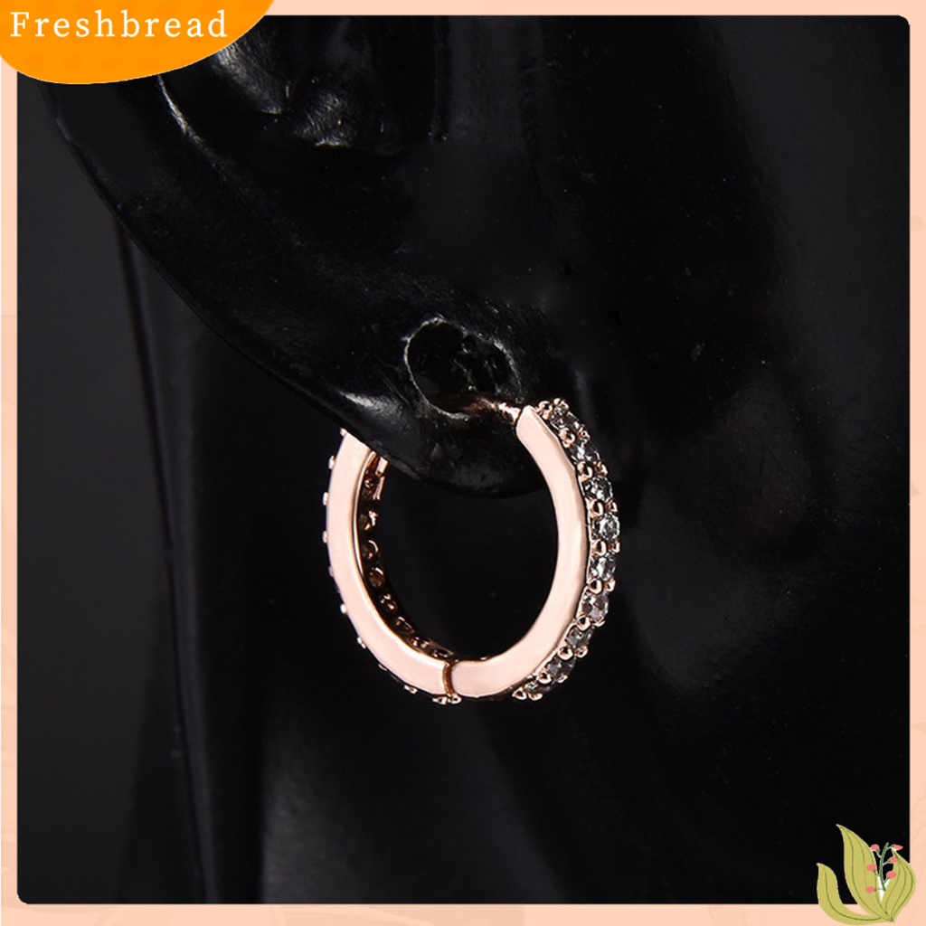 &lt; Freshbread &gt; Anting Wanita Berlian Imitasi Simple Mini Piercing Hoop Studs Earlobe Tragus Lingkaran Untuk Perempuan