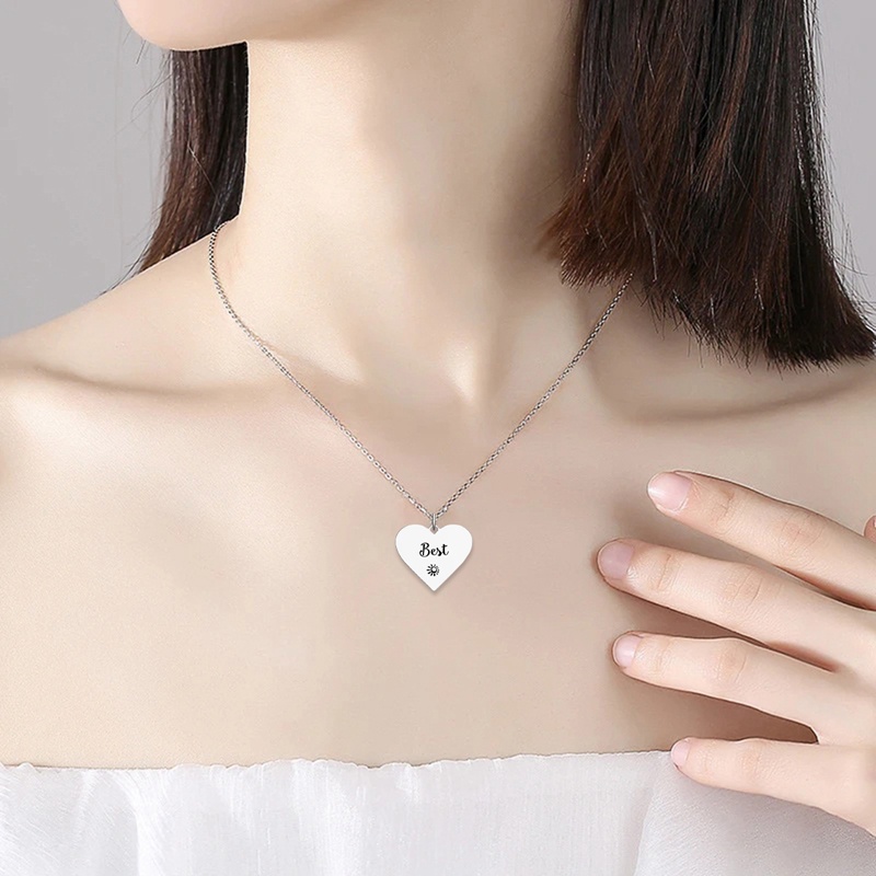 4pcs Kalung Titanium Tahan Karat Puzzle Hati Persahabatan Best Friend