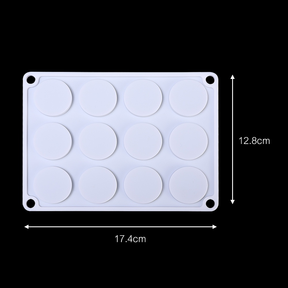 12-rongga Soft Silicone Seal Mold/Cetakan Lubang Bulat DIY Craft/Undangan Amplop Stamp Making Seal Model Pres/Alat Bantu Sealing Mat Aksesoris