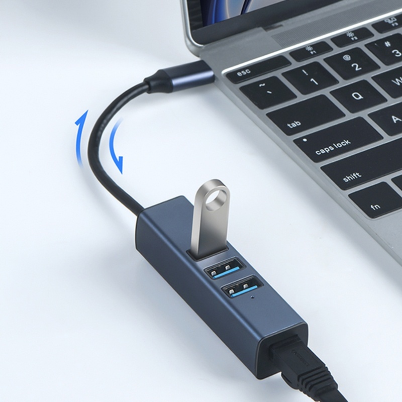 Zzz USB TypeC Ethernet USB to RJ45 Hub 100M Ethernet Adapter Card Dengan Driver Hub USB3 0 2 0 Gratis Untuk Laptop