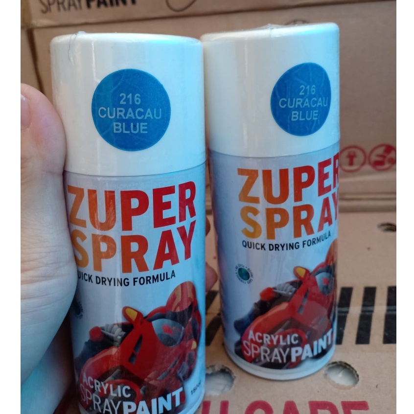 Zuper Spray Paint Pilok Pilox Warna Curacau Blue / Biru Curacao (P 216) 150cc/150ml