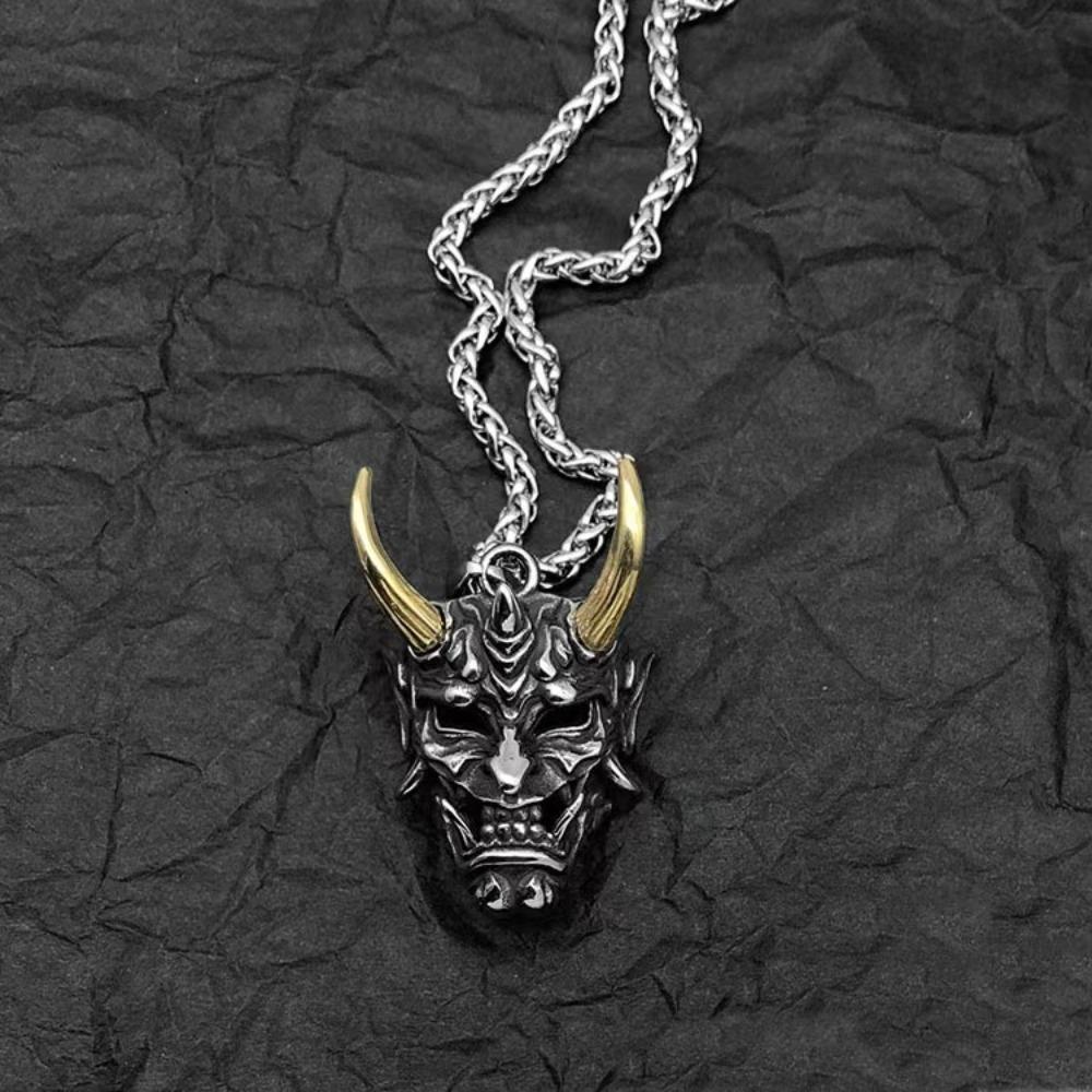 Needway Man Kalung Hadiah Retro Gelap Keren Berlebihan Vintage Ox Head Choker