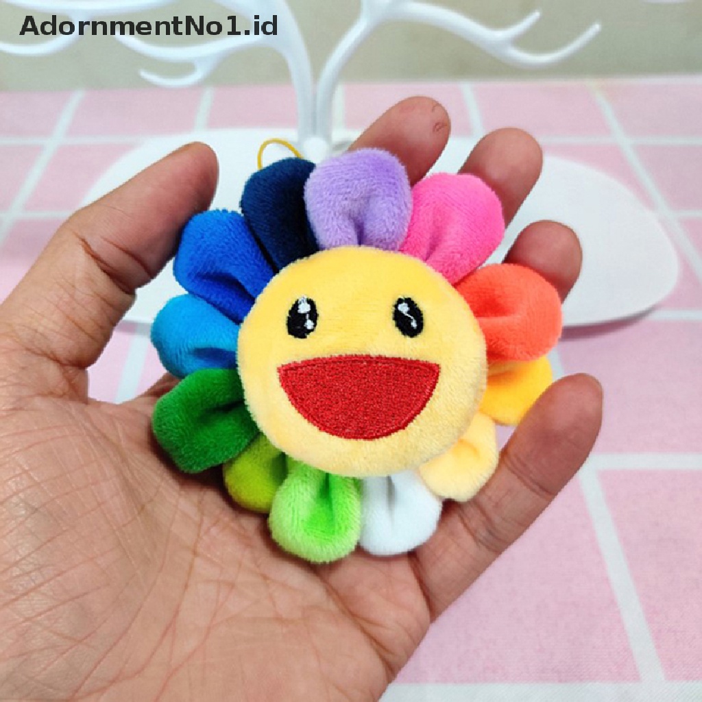 [AdornmentNo1] Smile Sunflower Pendant Soft Flower 6cm New Kawaii Rain Bros Boneka Boneka Warna-Warni Tas Mainan Mewah Decor Ada Box Hadiah [ID]