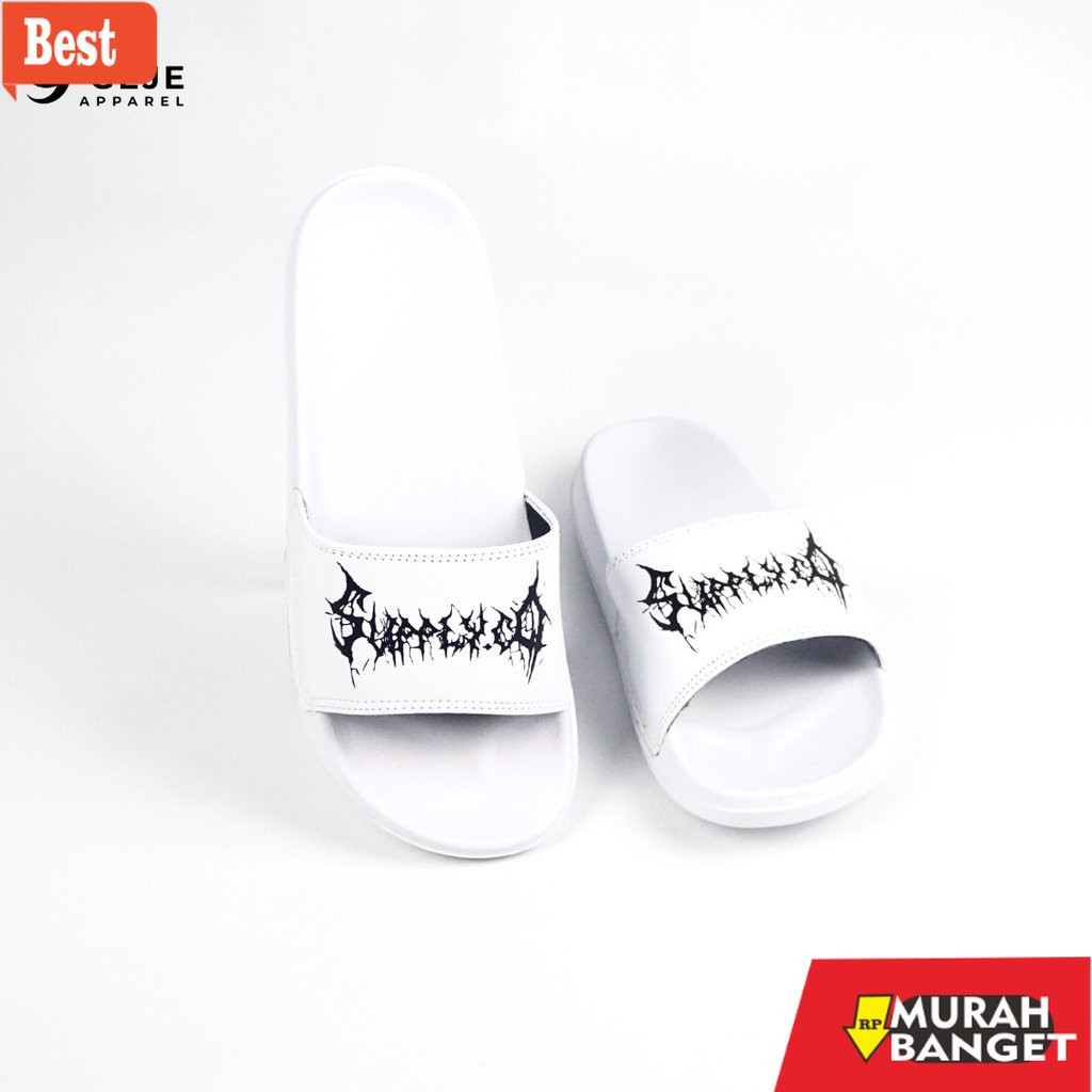 Cocok buat lebaran- [ WHITE SERIES ] Sandal slop / Sandal Slide / sendal slide slippers  Footwear or