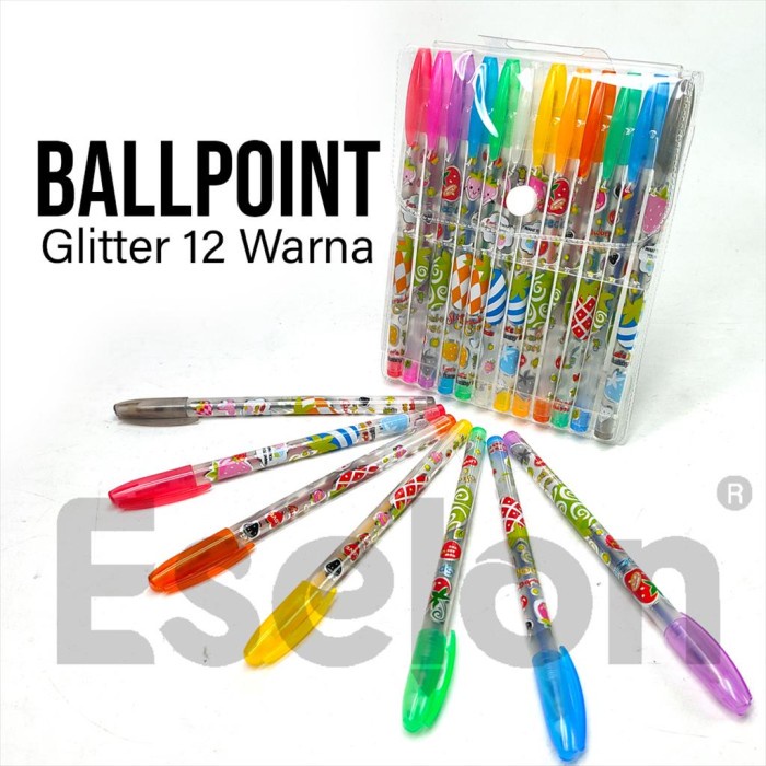 

12pcs PULPEN GEL GLITTER NON KARAKTER / pulpen glitter 12warna