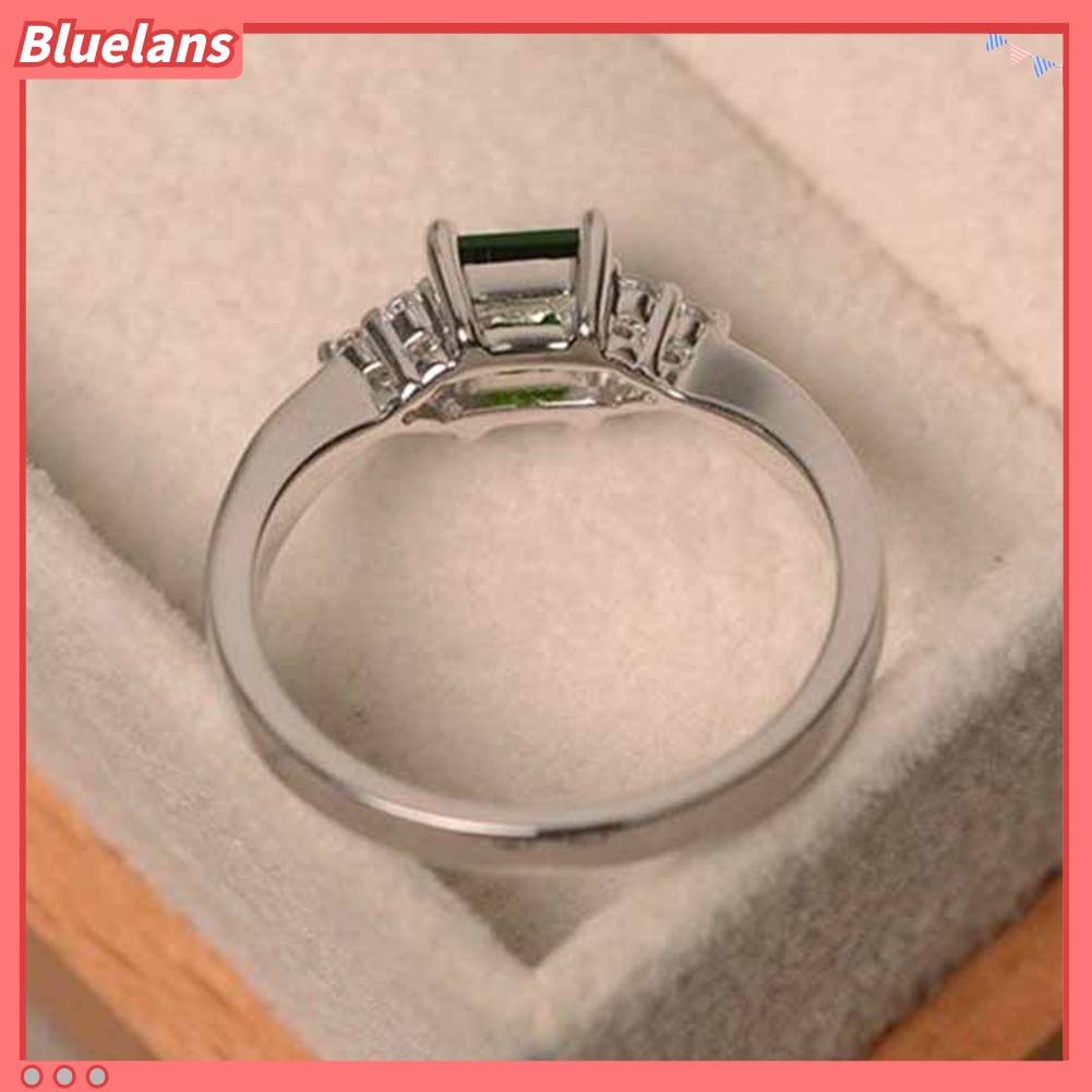 {In Stock} Fashion Wanita Square Cut Cubic Zirconia Hias Cincin Pertunangan Perhiasan Hadiah