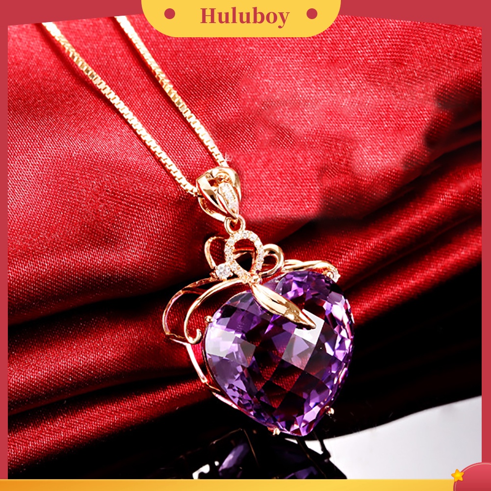 {Ready Stock} Wanita Mewah Bentuk Hati Berlian Imitasi Liontin Kalung Perhiasan Pesona Hadiah