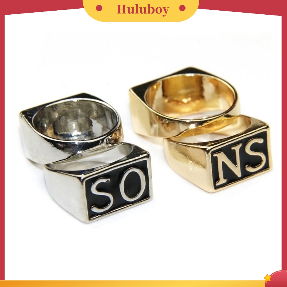 {Ready Stock} 2Pcs/set Punk Stainless Steel Sons of Anarchy Couple Finger Rings Perhiasan Hadiah