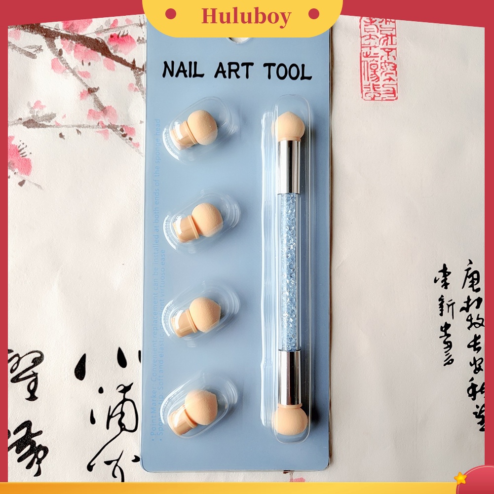 {In Stock} Portable Washable Double Head Spons Smudge Pen Nail Art Painting Dotting Tool