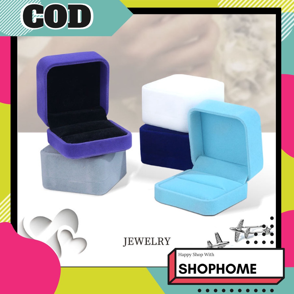 SHOPHOME - Kotak Perhiasan Travel Jewelry Box Anting Cincin untuk Mas Kawin TK07