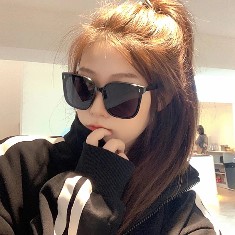 Papaozhu Keren Besar Hitam Persegi Kacamata Hitam Untuk Wanita Pria Trendi UV400 Perlindungan Warna Kepribadian Oversize Mengemudi Shades Everyday Eyewear