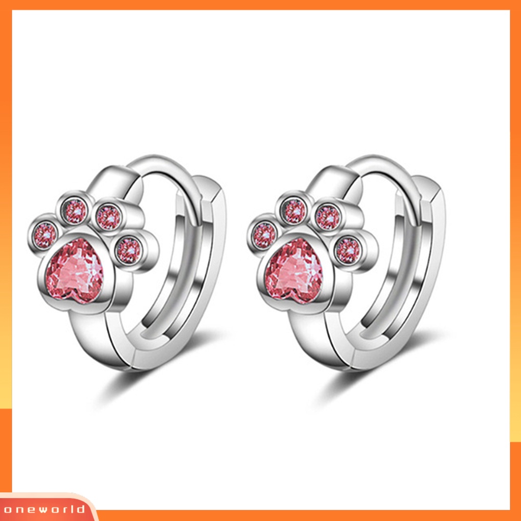 [OWR] 1pasang Anting Hoop Dainty Dipoles Kecil Lucu Berkilau Berlian Imitasi Cakar Kucing Huggie Earrings Fashion Perhiasan