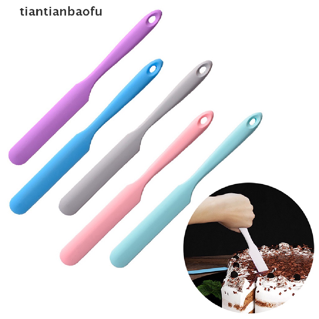 [tiantianbaofu] Spatula Kue Mentega Krim Silikon Pencampur Adonan Scraper Brush Mixer Alat Baking Butik
