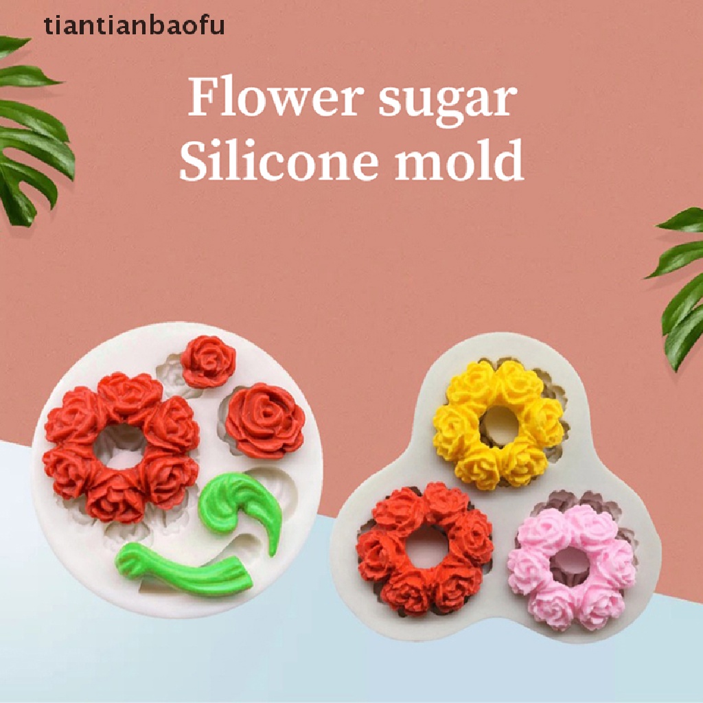 [tiantianbaofu] 1pc 3D Mini Bunga Mawar Teko Cetakan Silikon DIY Coklat Fondant Tools Mould Butik