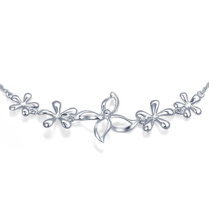 Goldkingdom Aksesoris Perhiasan Fashion Ready Stock Empat Daun Rumput Gelang Kepribadian Fashion Putih Cocok Mekar Bunga Gelang Wanita