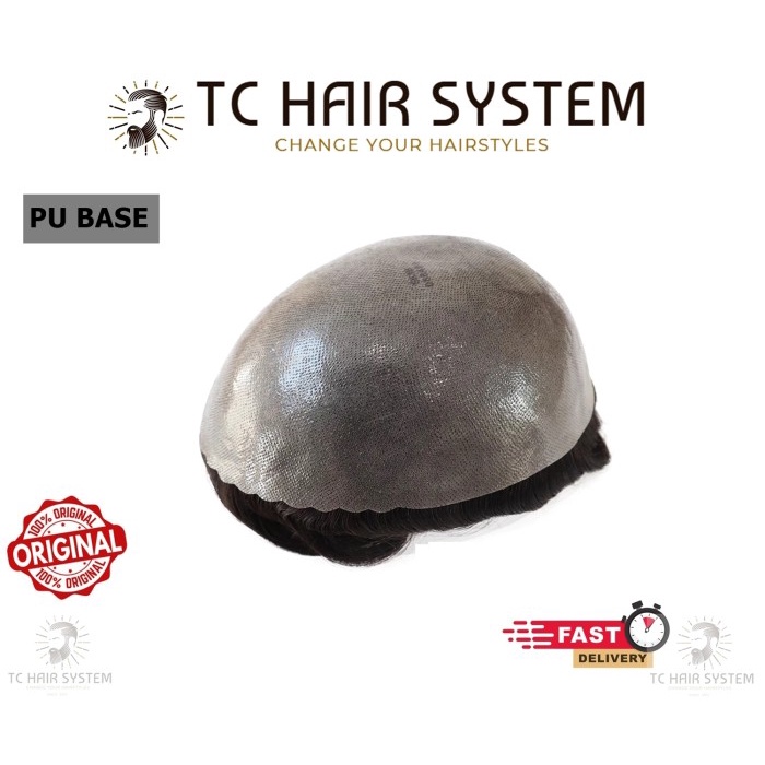 Toupee Indian Human Hair Wigs 100% Men Toupee Durable PU / Hair System