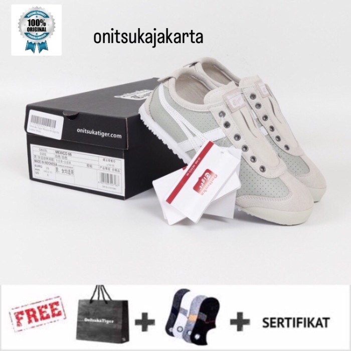Sepatu Onitsuka Tiger Slip On Grey List White - 36