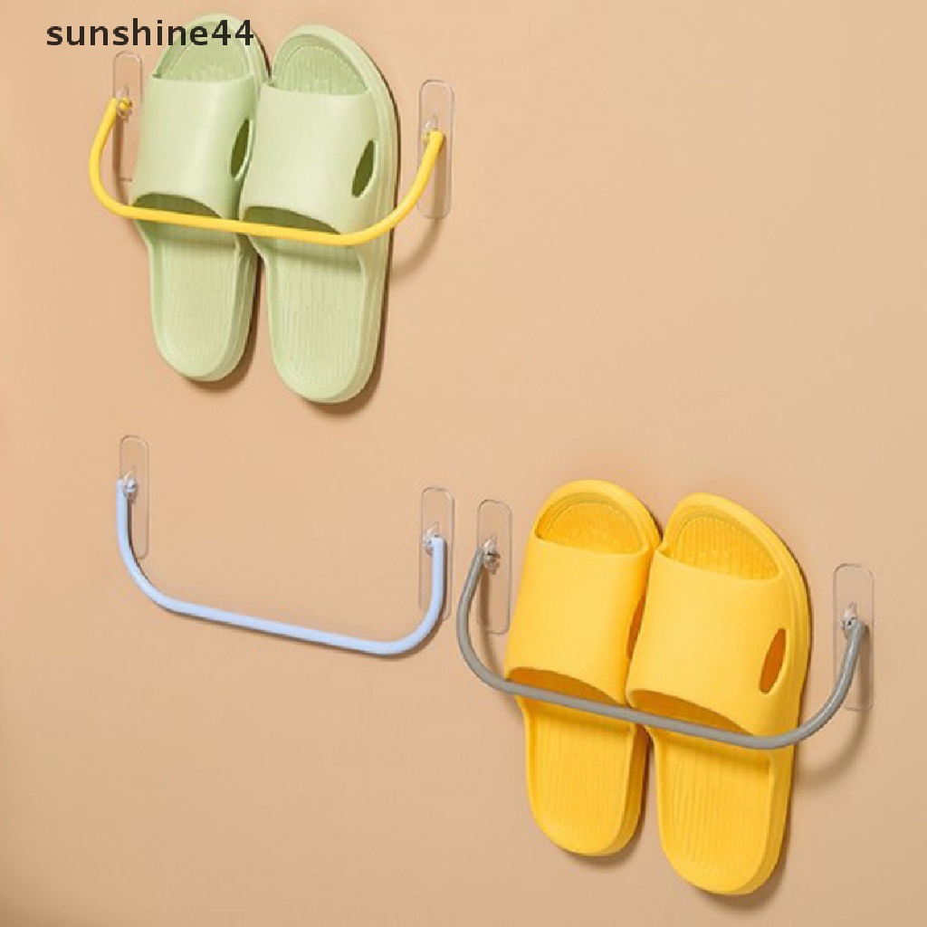 Sunshine Rak Sepatu Tempel Dinding Lipat Shoes Hanger Sandal Drain Storage Rack Shelf ID