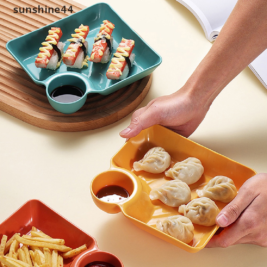 Sunshine Piring Pangsit Persegi Dengan gar Sauce Dish Space Snack Platter ID