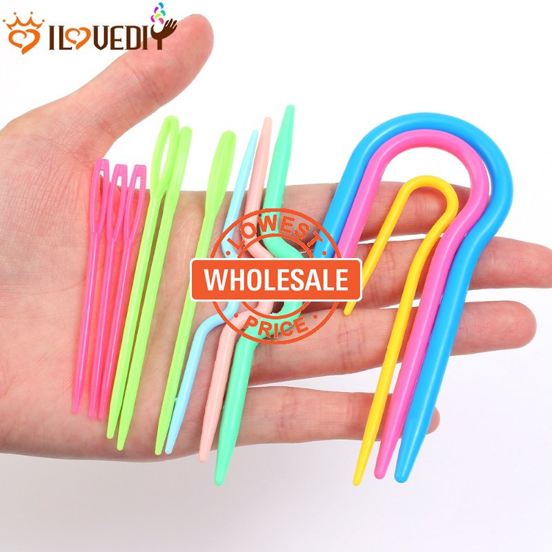 [Harga Grosir] Alat Rajut Woolen DIY Muppet Making Aksesoris Perlengkapan Menjahit Rumah Jarum Perontok Mata Besar Jarum Tekuk Jahit Plastik