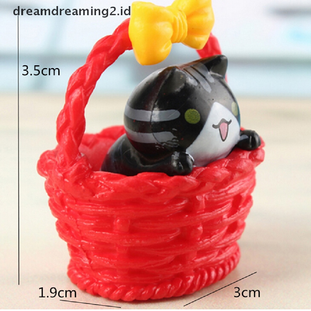 (hot) Ornamen Kucing Taman Patung Miniatur Kerajinan Resin Tanaman Peri Dekorasi Rumah Boneka//