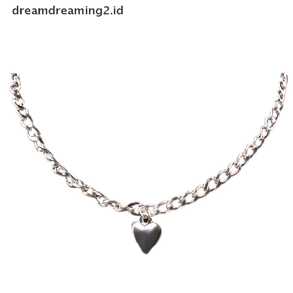 (hot) Trendi Wanita Punk Choker Lucu Hati Lock Liontin Rantai Kalung Perhiasan Hadiah//