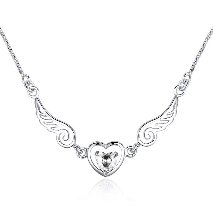 Goldkingdom Fashion Perhiasan Aksesoris Ready Stock Dream Angel Love Sayap Cinta Hati Kalung Hadiah Ulang Tahun Perempuan