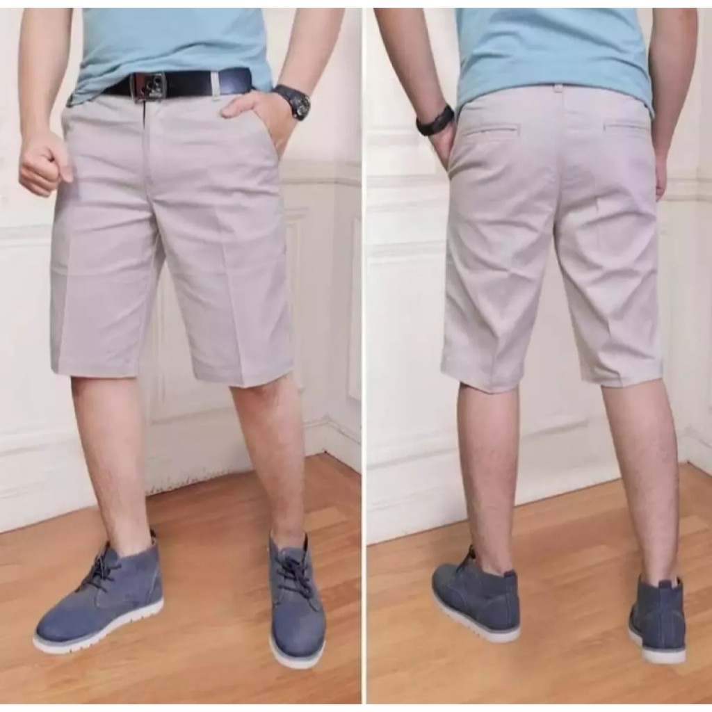 Celana Chino Pendek Pria Cowok Dewasa Chino Kolor Chinos Katun Stretch Combed Melar - Rassel Store