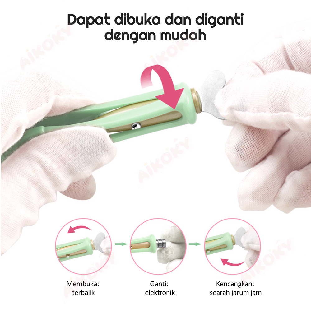 Aikoky 3 PCS Pembersih Telinga / Hidung Bayi / Korek Kuping Bayi Led Silicon