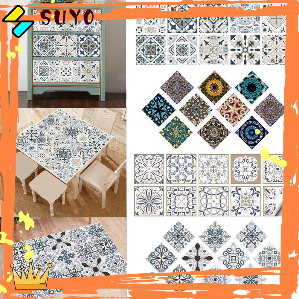 Suyo 10pcs Stiker Dinding Hias Furniture Tangga Tahan Air Removable Wall Decals Self Adhesive Dekorasi Dapur Rumah