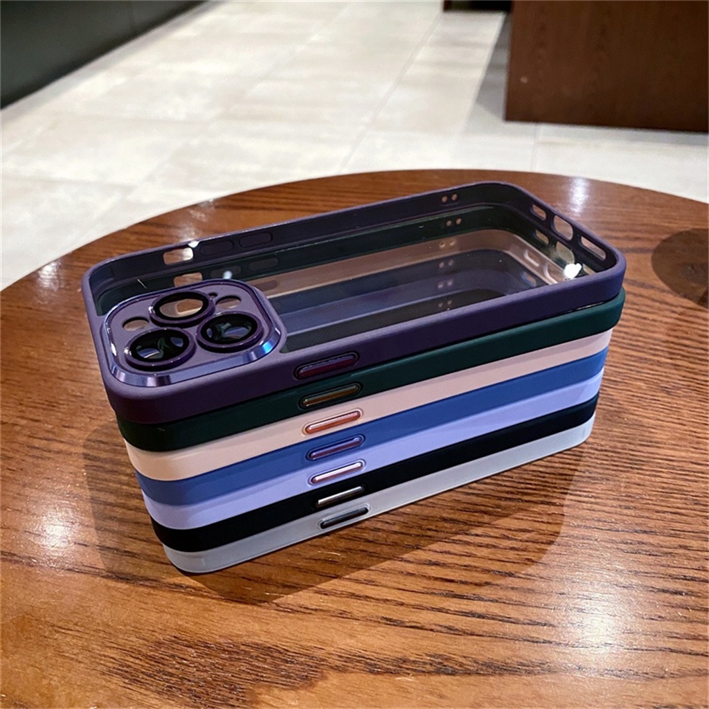 Case Cincin Magnetik Bahan Metal Untuk iPhone 14 Pro Max Case iPhone 13 12 Pro Max Case 11 Promax14Plus Perlindungan Kamera Mewah Perlindungan Lensa Shock Case Keras