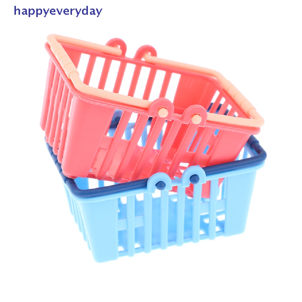 [happy] Keranjang Belanja Mainan Anak Mini Supermarket Shopping Hand Basket Model Rumah Boneka [ID]