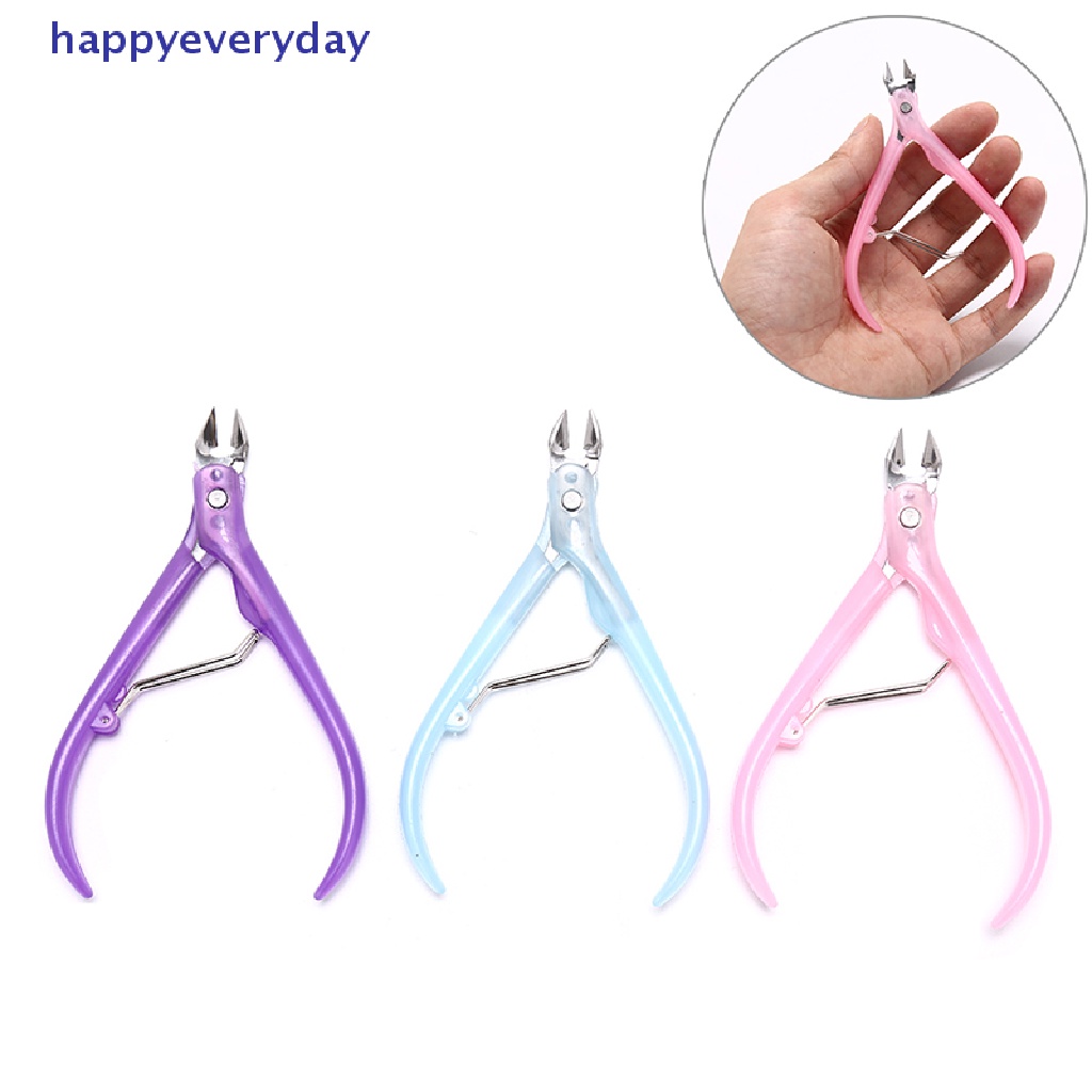 [happy] 1pc manicure Gunting stainless steel Gunting Kutikula Kuku Gagang Plastik [ID]